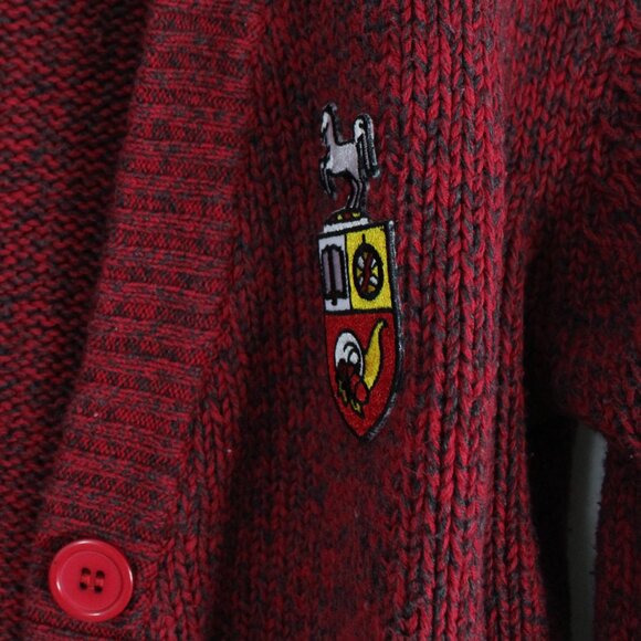 University of Guelph Women's Small Cotton Button Down Red Cardigan with Logo - Picture 3 of 7